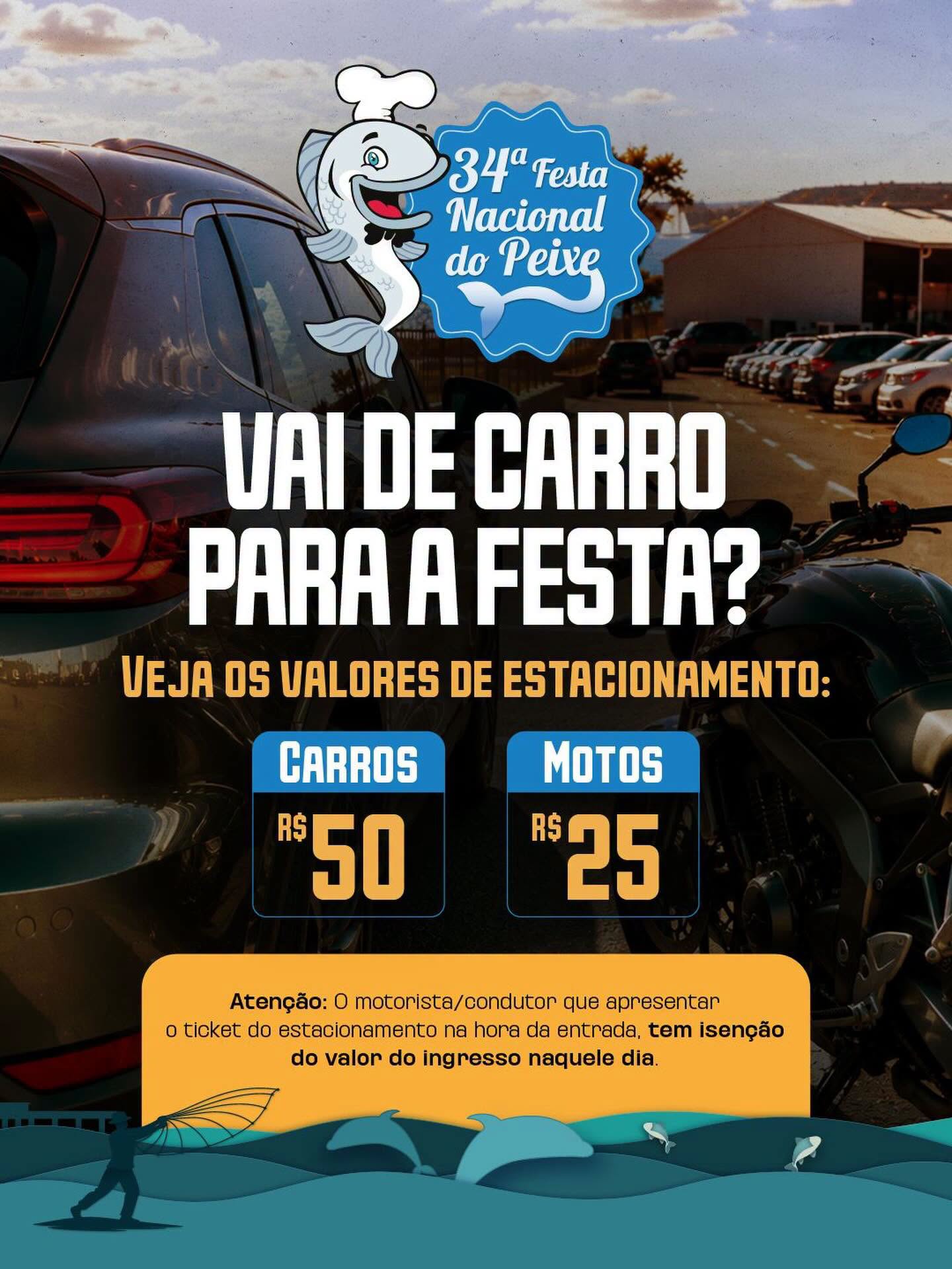 Além da comodidade de estacionar próximo ao Centro Municipal de Eventos, o motorista que apresentar o ticket do estacionamento na entrada da festa fica isento do pagamento do ingresso naquele dia.