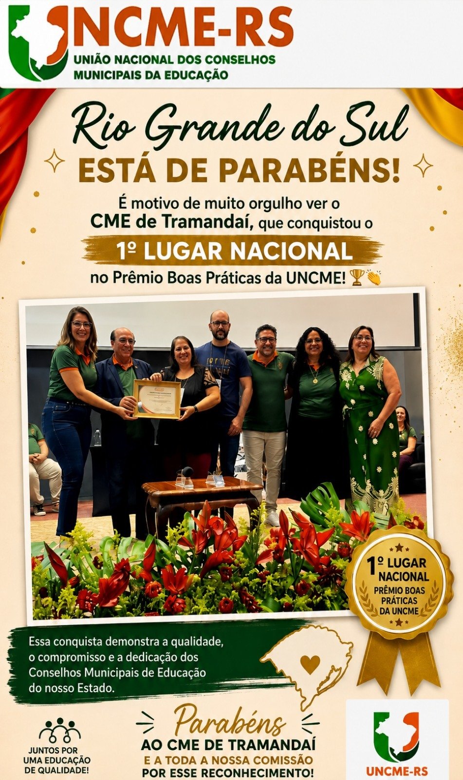 🏆 Homenagem da UNCME/RS ao CME de Tramandaí