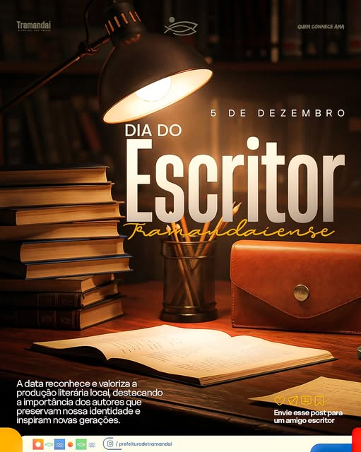 HOJE É DIA DE HOMENAGEAR QUEM TRANSFORMA PALAVRAS EM IDENTIDADE, MEMÓRIA E EMOÇÃO: O ESCRITOR TRAMANDAIENSE.
