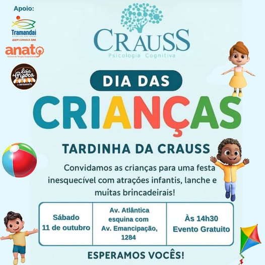 DIA DAS CRIANÇAS É NA TARDINHA DA CRAUSS! 