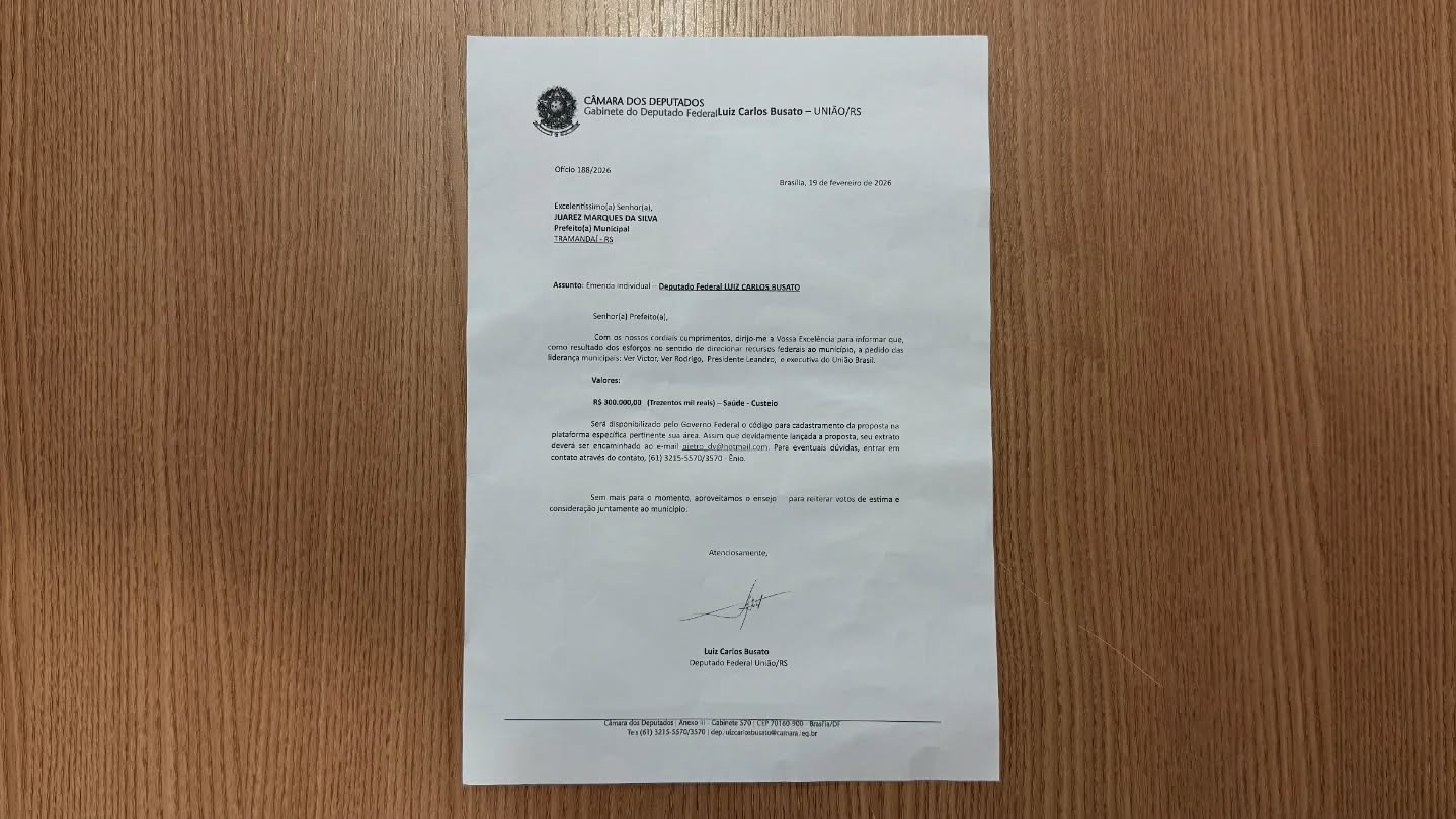 TRAMANDAÍ RECEBE EMENDA PARLAMENTAR PARA A ÁREA DA SAÚDE