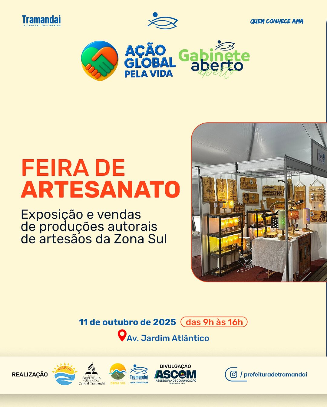 AÇÃO GLOBAL + GABINETE ABERTO ACONTECEM NESTE SÁBADO (11) NO JARDIM ATLÂNTICO!