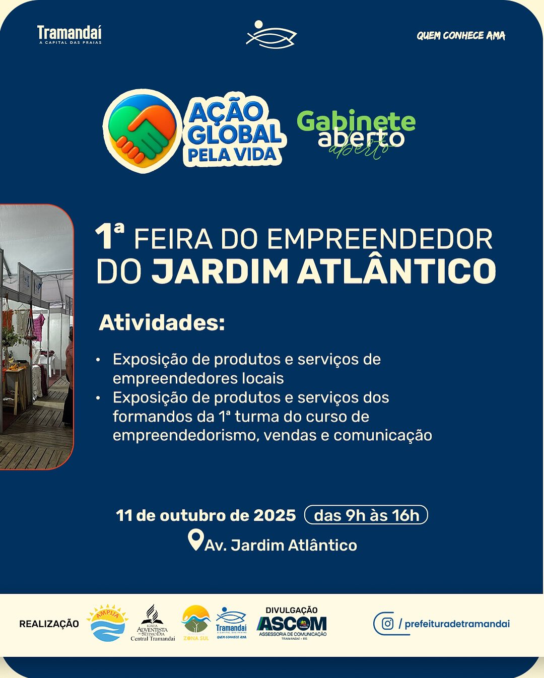 AÇÃO GLOBAL + GABINETE ABERTO ACONTECEM NESTE SÁBADO (11) NO JARDIM ATLÂNTICO!
