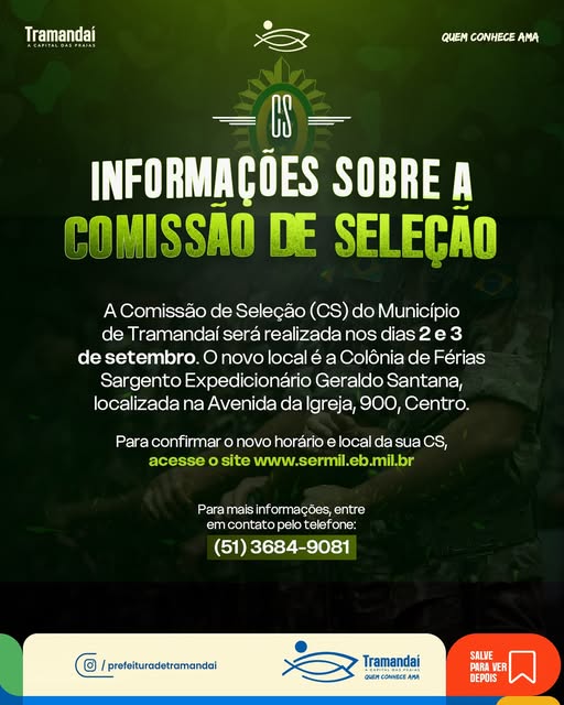 ATENÇÃO, JOVENS DE TRAMANDAÍ!