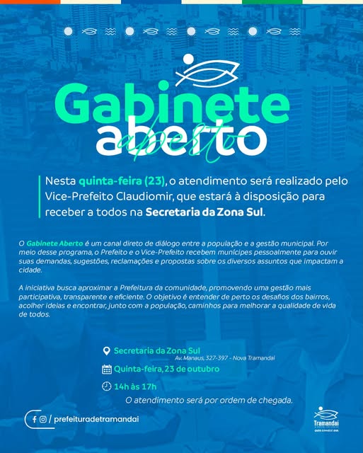 GABINETE ABERTO | ZONA SUL