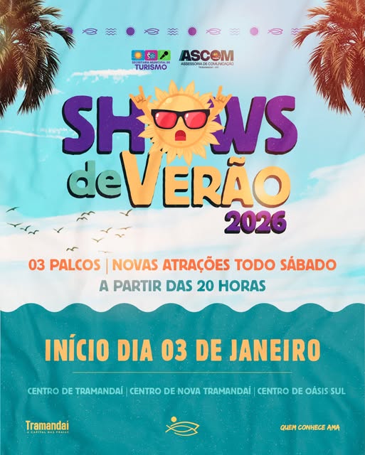 VEM AÍ O SHOWS DE VERÃO 2026 EM TRAMANDAÍ! 