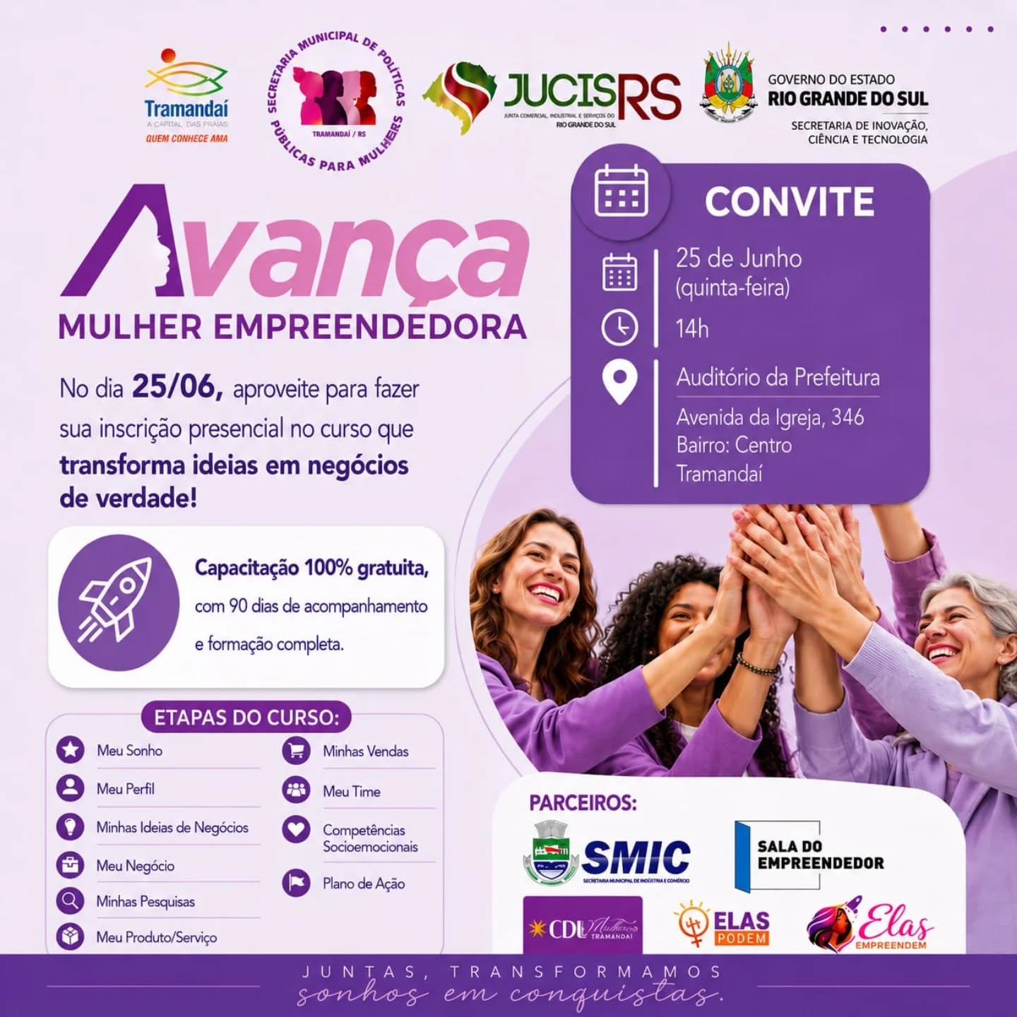 Chegou em Tramandaí o Programa Avança Mulher Empreendedora e as inscrições já estão abertas!
