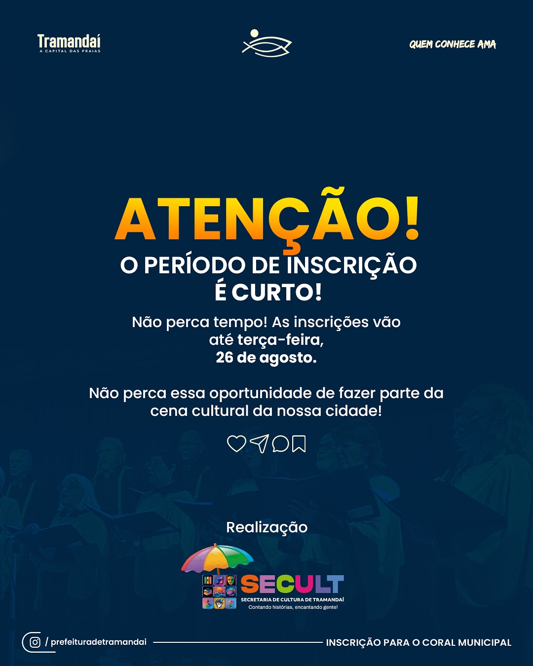 O CORAL MUNICIPAL DE TRAMANDAÍ ESTÁ COM VAGAS ABERTAS!