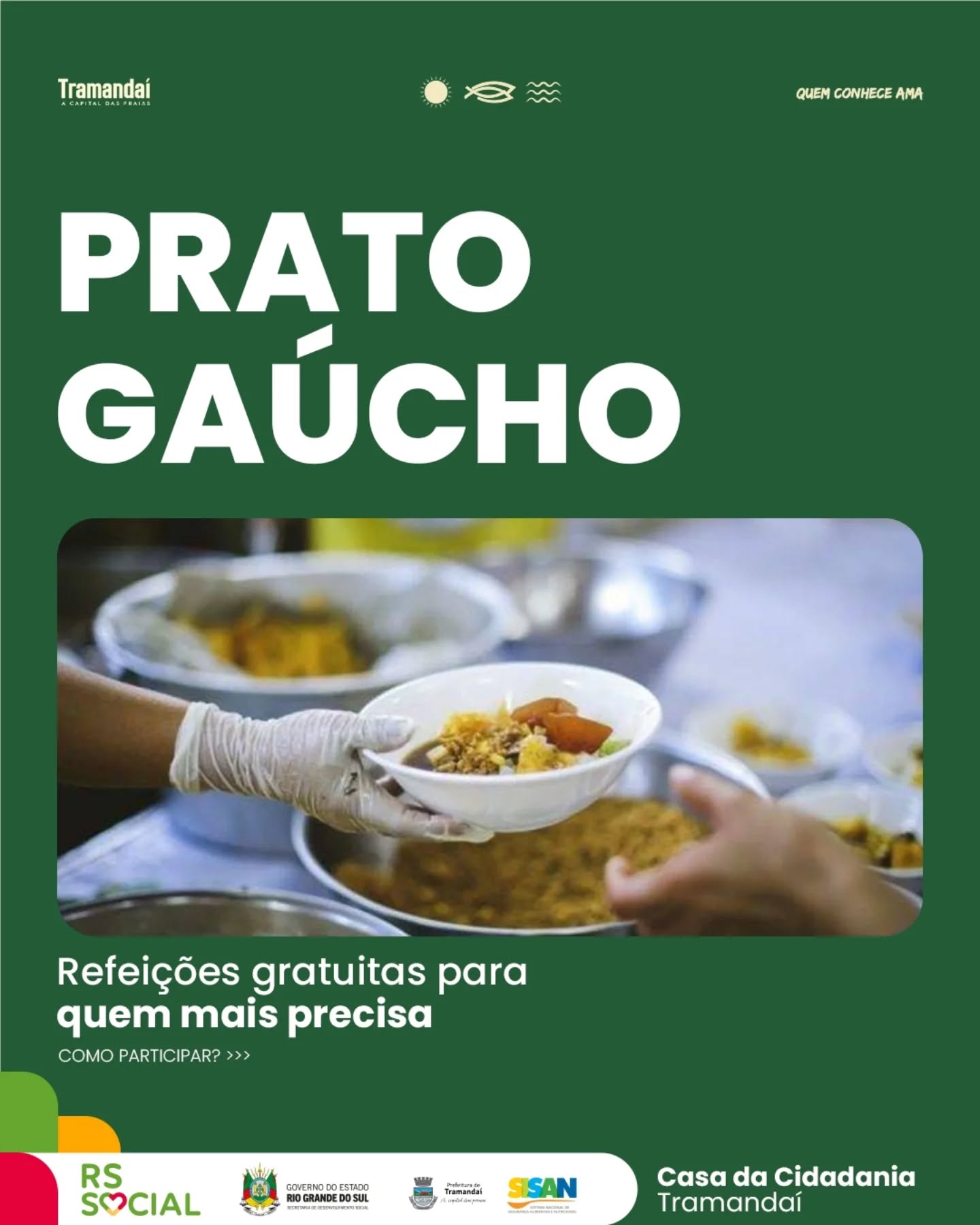 A Prefeitura de Tramandaí está com inscrições abertas para o Programa Prato Gaúcho, uma importante iniciativa de segurança alimentar voltada às famílias em situação de vulnerabilidade social no município.