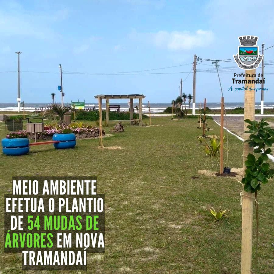 Secretaria de Meio Ambiente realiza o plantio de 54 mudas de árvores em Nova Tramandaí 