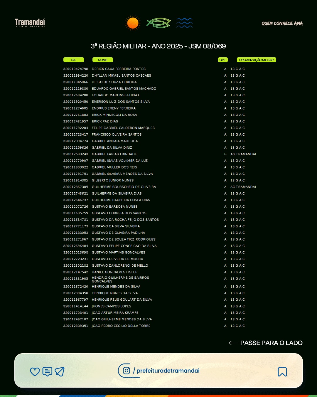 ATENÇÃO CIDADÃOS CONVOCADOS PARA O ALISTAMENTO MILITAR