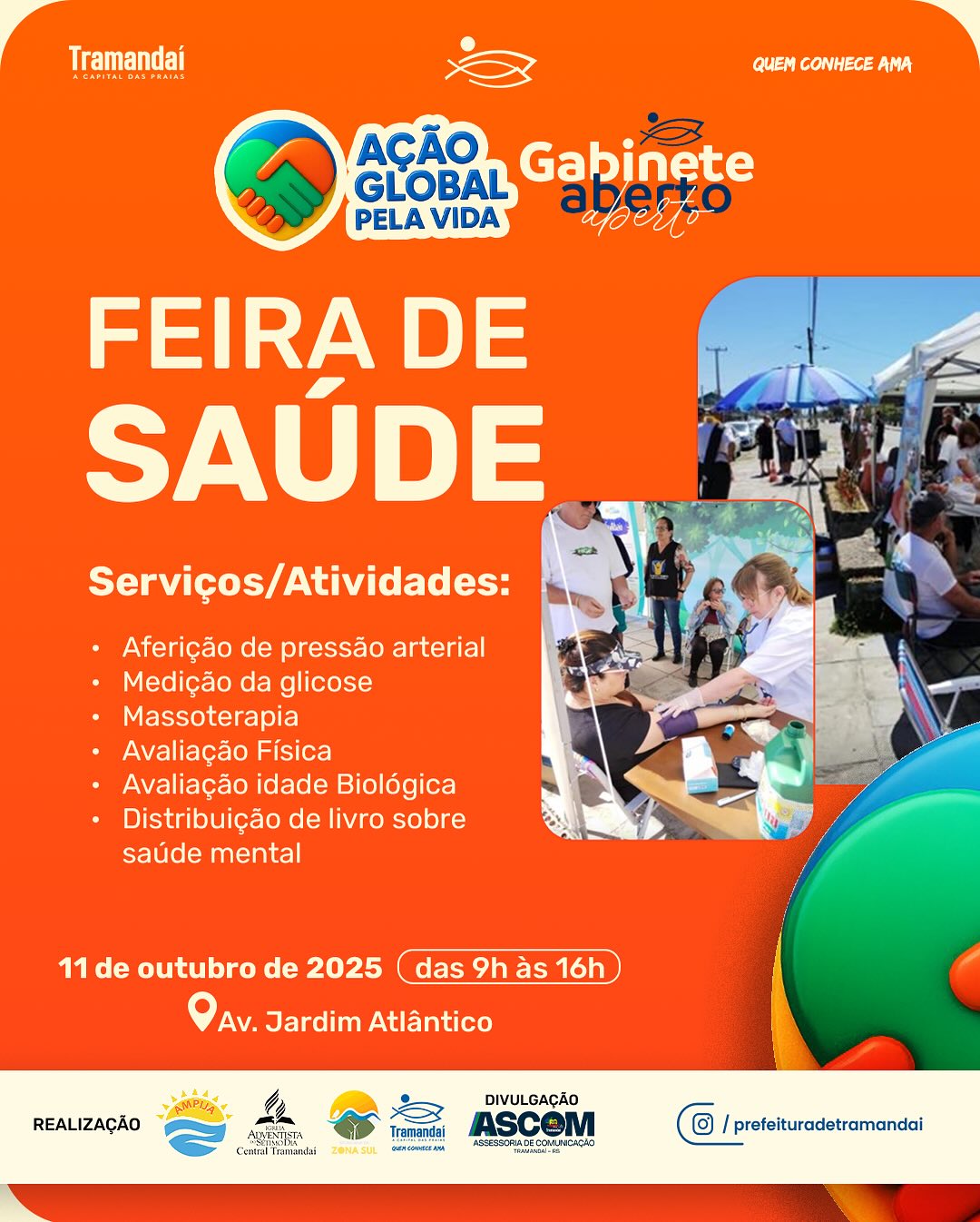 AÇÃO GLOBAL + GABINETE ABERTO ACONTECEM NESTE SÁBADO (11) NO JARDIM ATLÂNTICO!