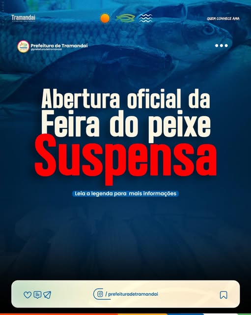 A Prefeitura de Tramandaí informa que a abertura oficial da Feira do Peixe, prevista para hoje, 01 de abril, às 17h, está suspensa.