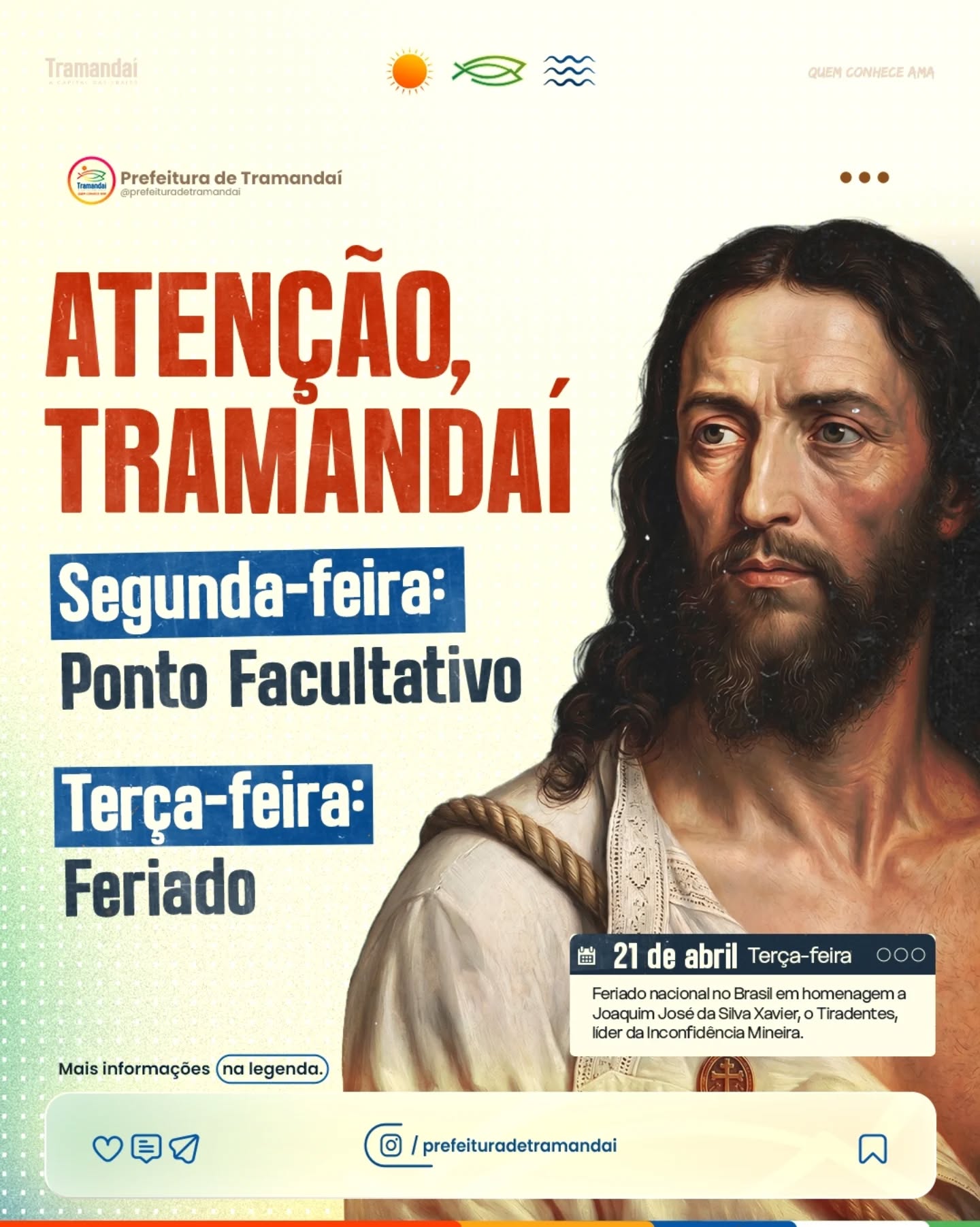 A Prefeitura de Tramandaí informa à população sobre o funcionamento dos serviços públicos nos próximos dias: