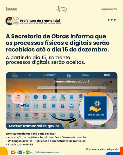 ATENÇÃO! ATUALIZAÇÃO IMPORTANTE SOBRE O RECEBIMENTO DE PROCESSOS NA SECRETARIA DE OBRAS