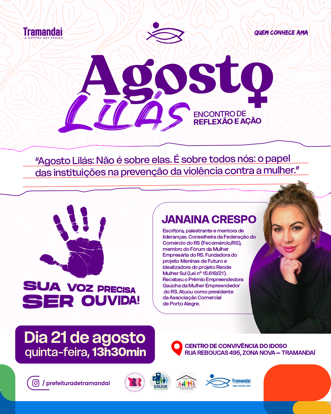 AGOSTO LILÁS: ENCONTRO DE REFLEXÃO E AÇÃO 