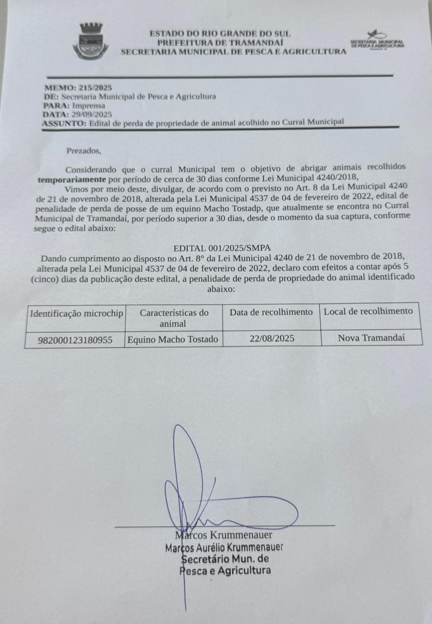 EDITAL 001/2025/SMPA