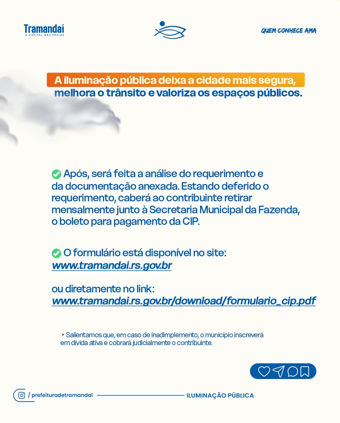 A PREFEITURA INFORMA: CONTRIBUIÇÃO DE ILUMINAÇÃO PÚBLICA
