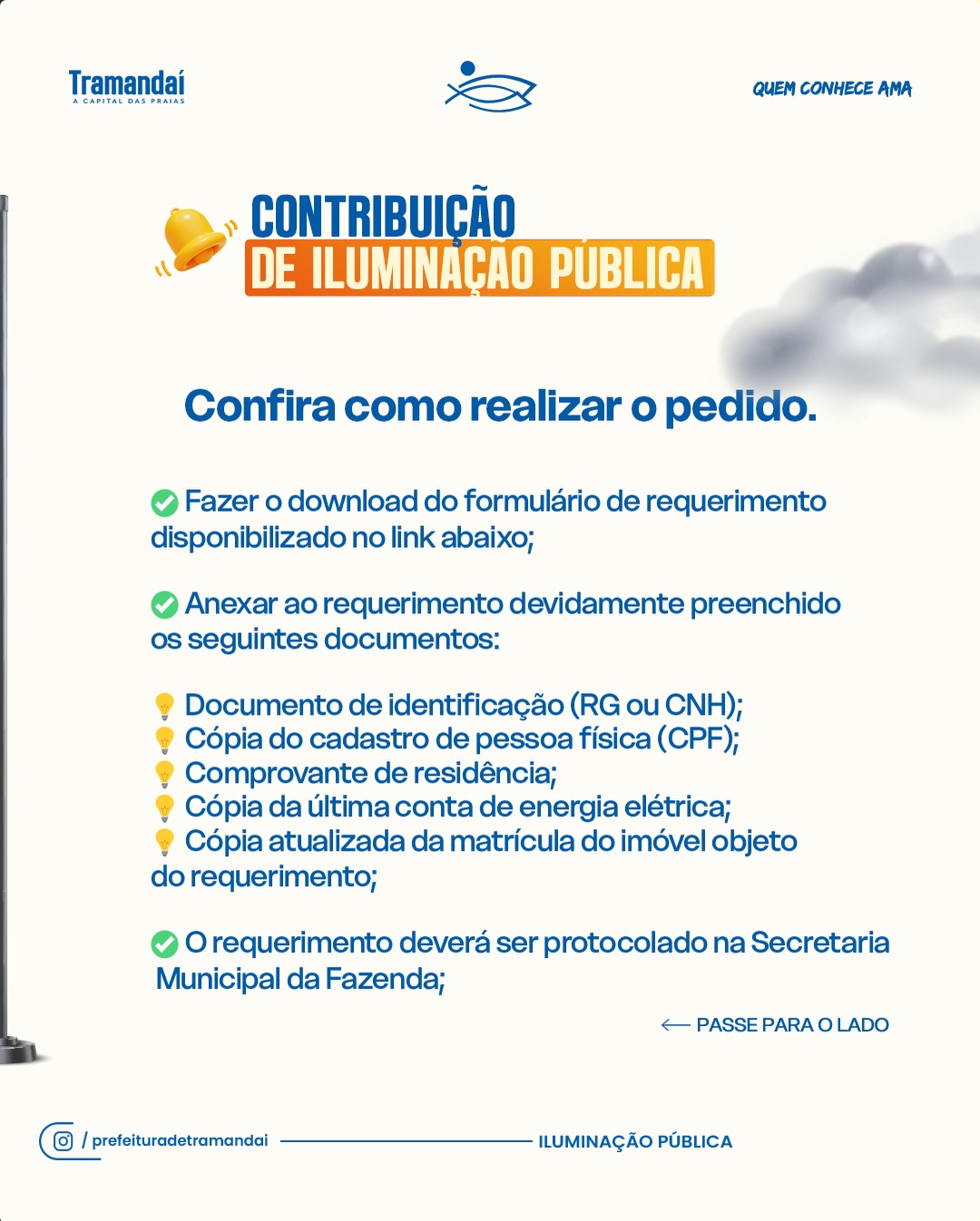 A PREFEITURA INFORMA: CONTRIBUIÇÃO DE ILUMINAÇÃO PÚBLICA