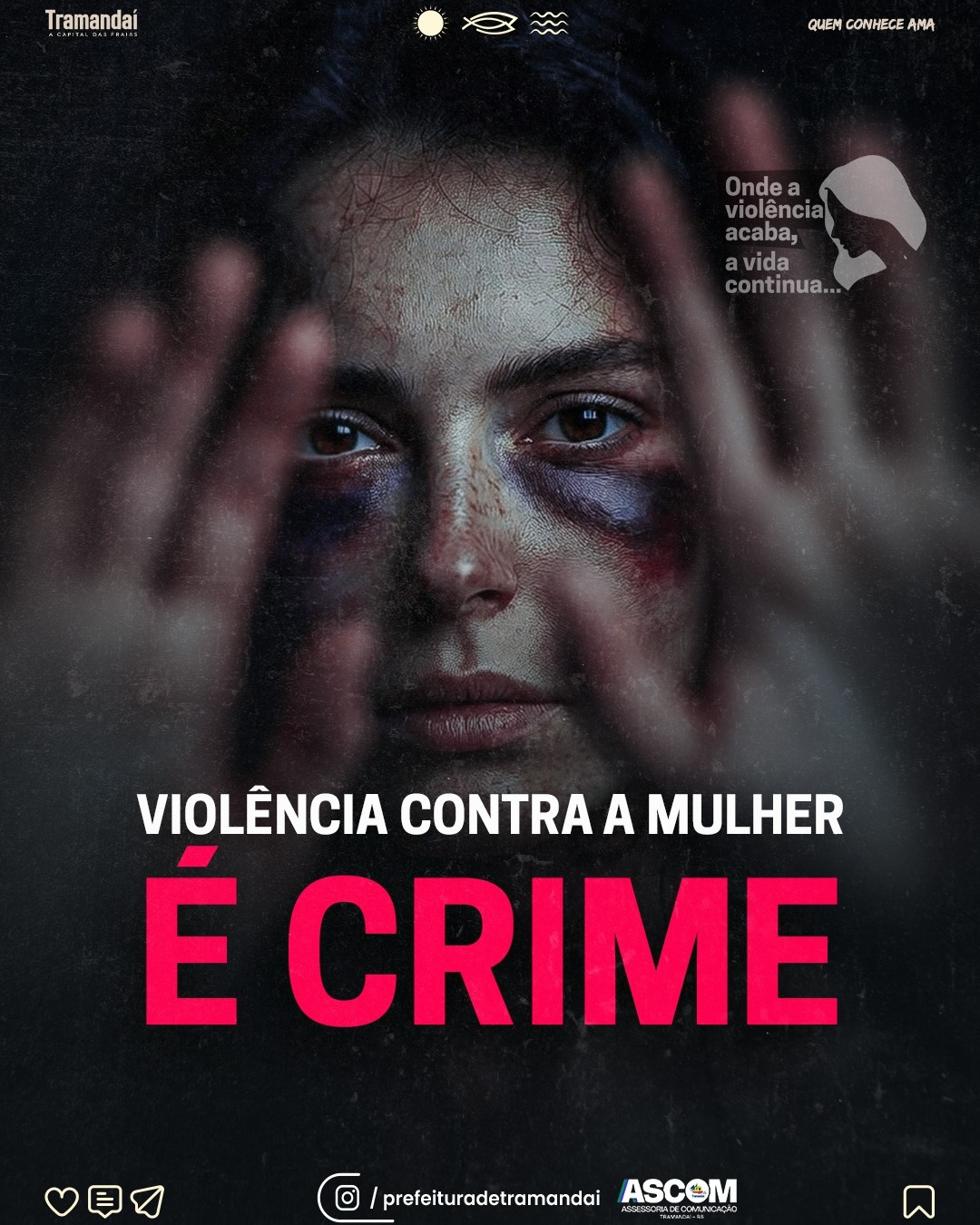 VIOLÊNCIA CONTRA A MULHER É CRIME. DENUNCIAR É NECESSÁRIO.