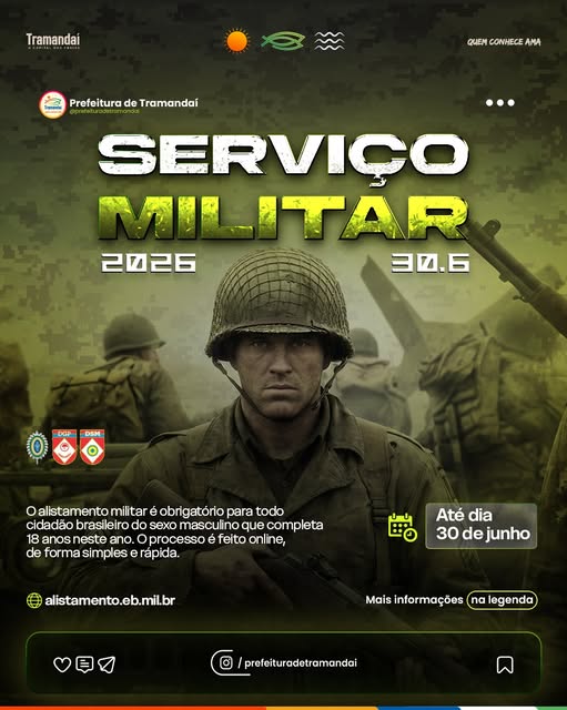 ALISTAMENTO MILITAR 2026! ATENÇÃO, JOVENS DE TRAMANDAÍ!