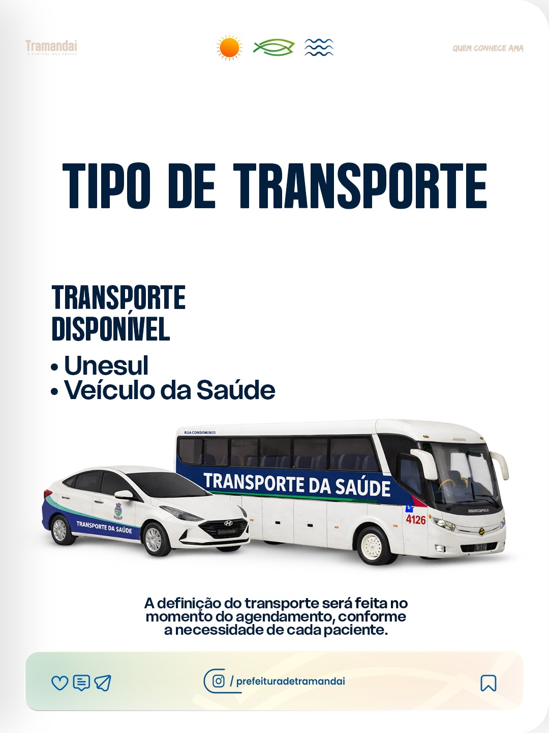 TRANSPORTE DA SAÚDE | ATENÇÃO AOS AGENDAMENTOS
