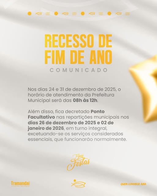 ATENÇÃO, COMUNIDADE! ALTERAÇÕES NO HORÁRIO DE ATENDIMENTO DA PREFEITURA