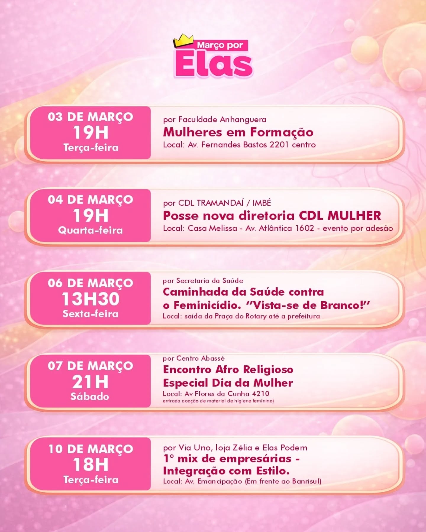 MARÇO POR ELAS | UM NOVO TEMPO PARA AS MULHERES
