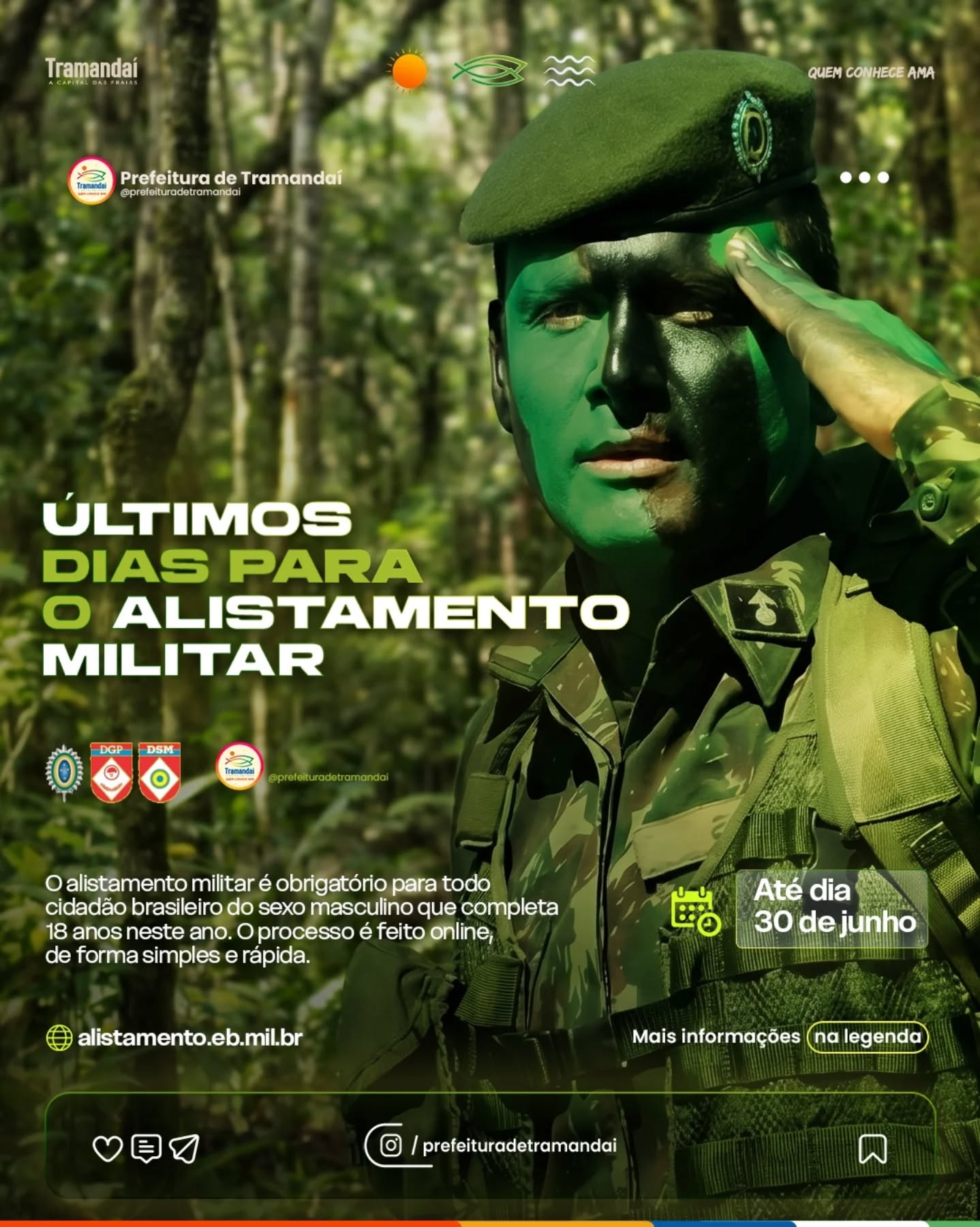Os jovens que completam 18 anos em 2026 têm até o dia 30 de junho para realizar o alistamento militar. O procedimento é obrigatório para todos os brasileiros do sexo masculino e é fundamental para manter a situação militar regularizada.