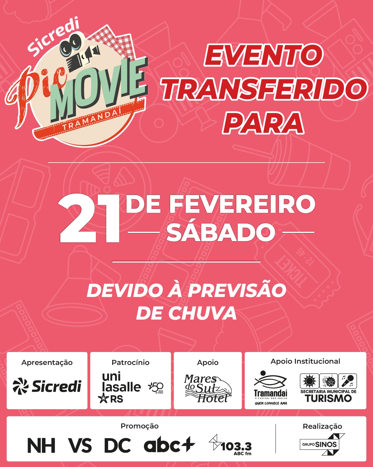 ATENÇÃO | DATA TRANSFERIDA