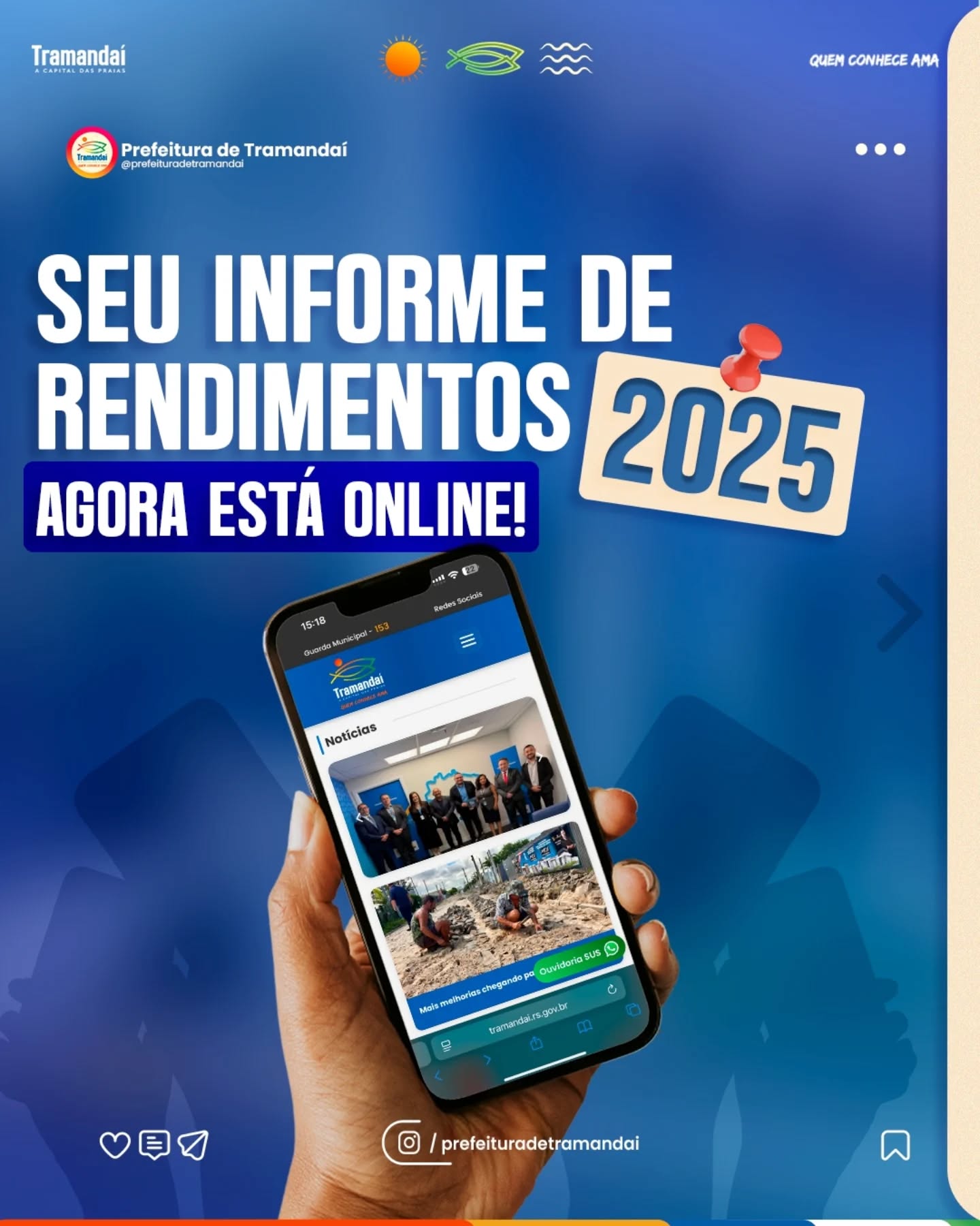 O Informe de Rendimentos (ano-base 2025) já está disponível de forma online para fornecedores (pessoas físicas e jurídicas), por meio do Portal de Serviços do município.