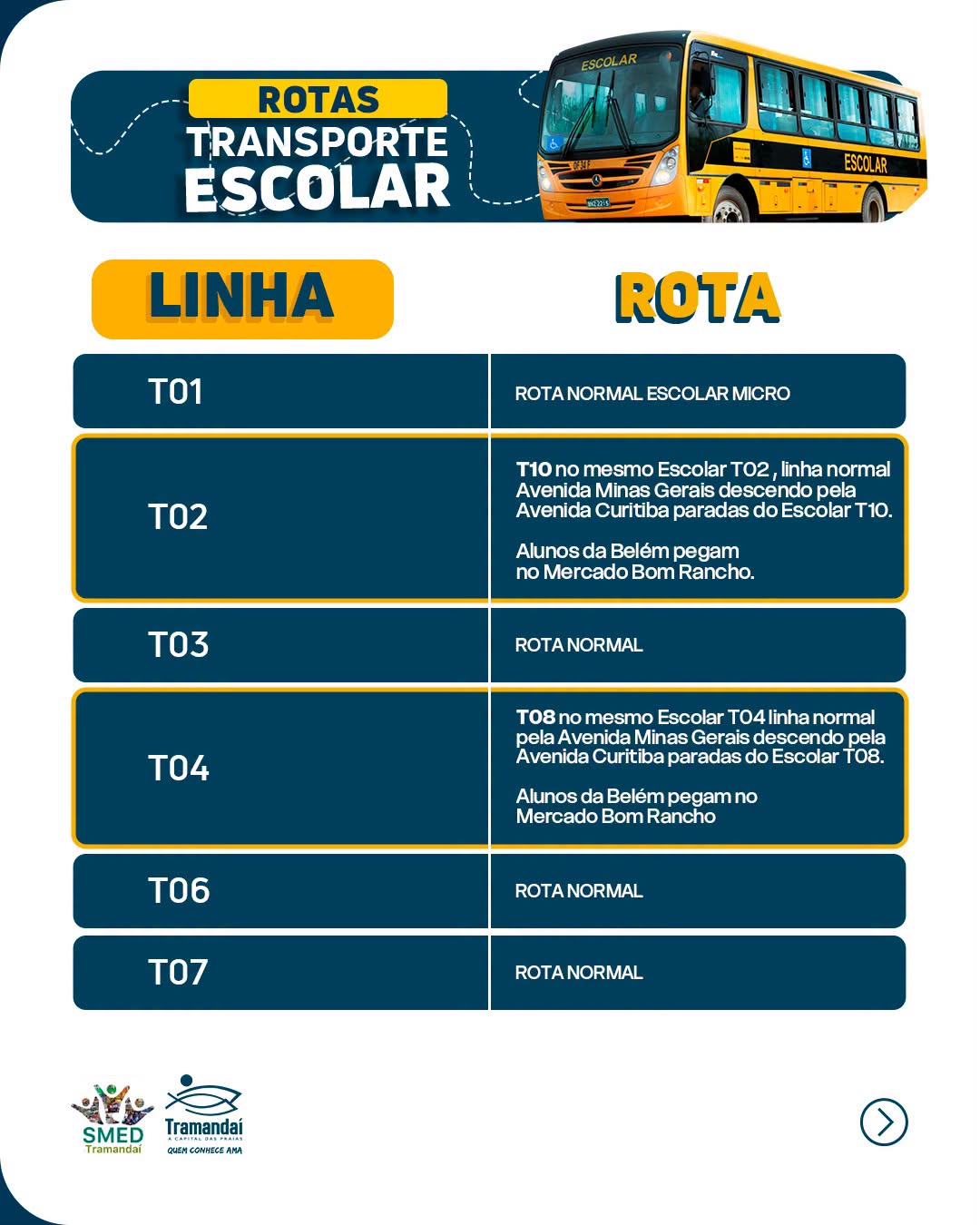 ATENÇÃO, FAMÍLIAS! ROTAS ALTERNATIVAS PROVISÓRIAS DO TRANSPORTE ESCOLAR